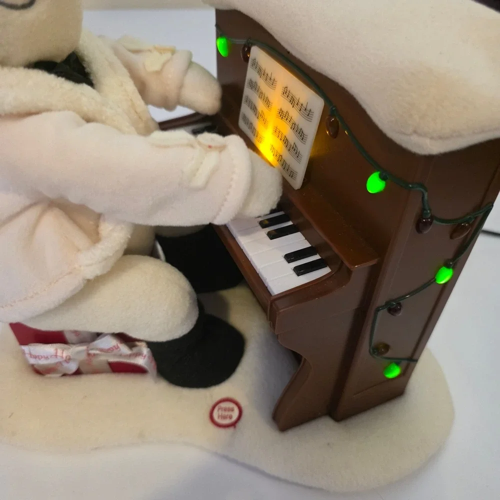 Hallmark Jingle Pals Snowman Playing Piano Musical Animated Christmas Plush